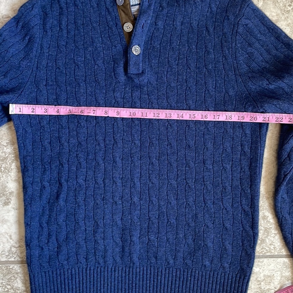 DANIEL CREMIEUX CASHMERE Mock Cable Knit Sweater Medium INVM7 - Picture 6 of 7